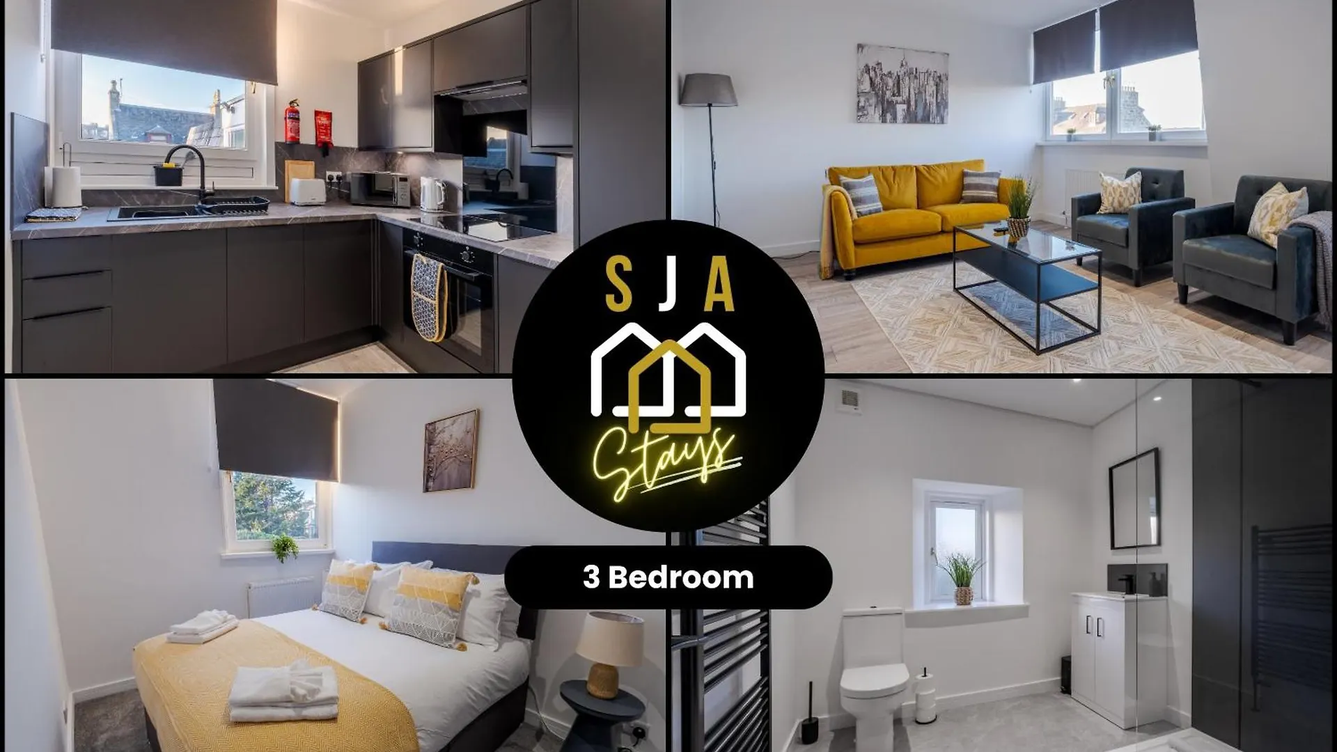 Holburn Residence - Sja Stays - Modern 3 Bed Apartment Aberdeen